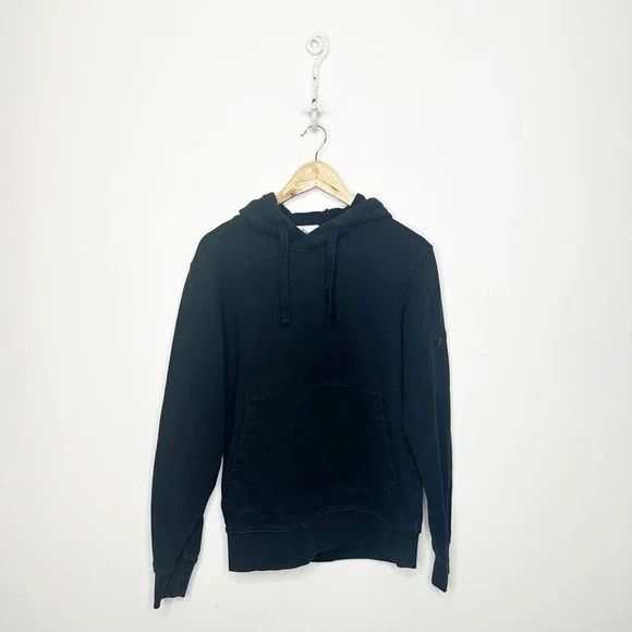 STONE ISLAND Cotton Logo Hoodie Mens S Black logo buttons - Picture 1 of 8